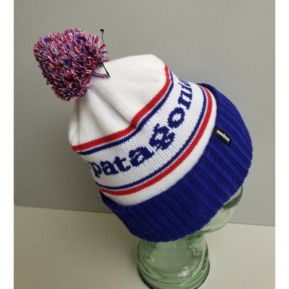 Patagonia Powder Town Pom Beanie Viking Blue Knit Hat One Size main image 5